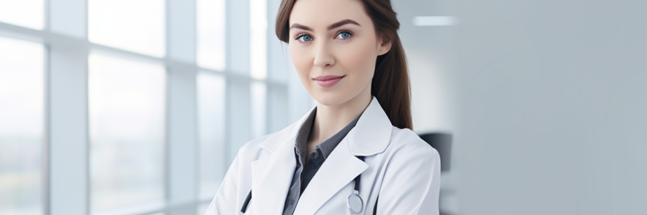 médica gastrocirurgiã olhando para a câmera